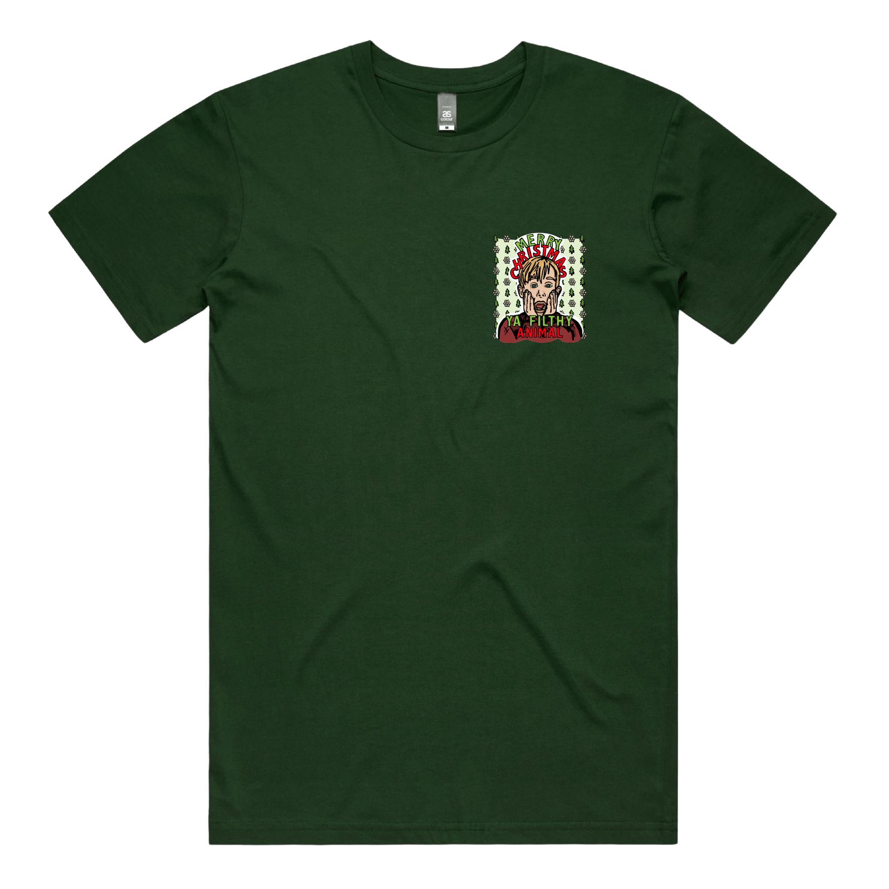 S / Green / Small Front Design Home Alone Christmas 🏠🎅  - Men's T Shirt