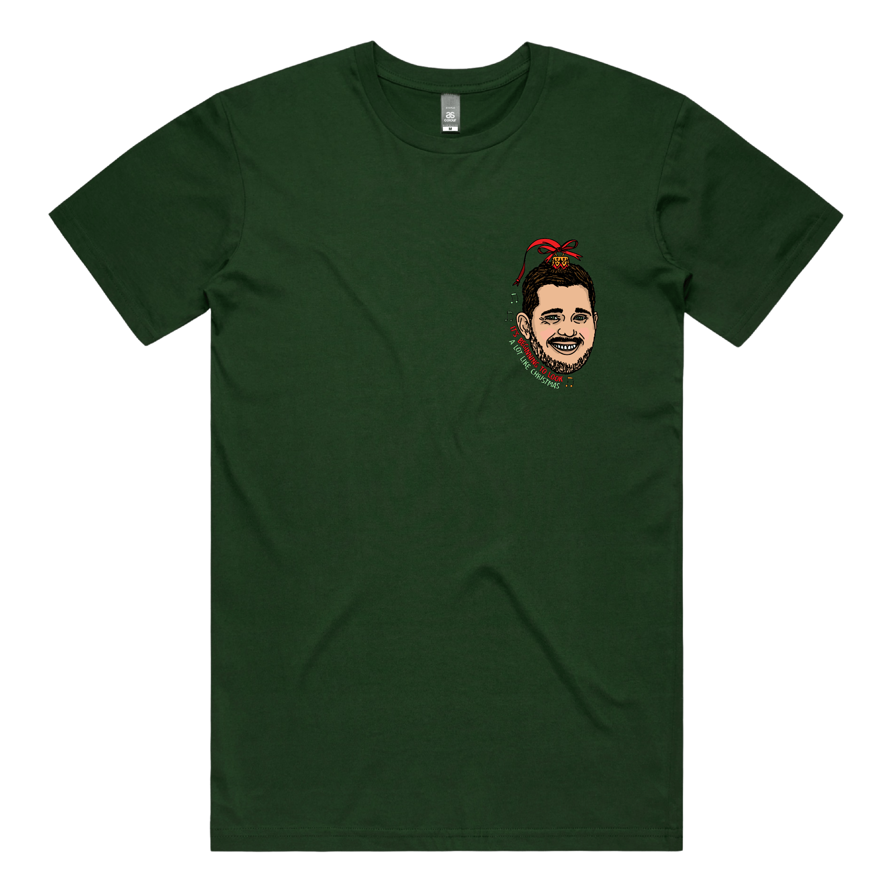 S / Green / Small Front Design Michael Bauble 🎤🎄 – Men's T Shirt