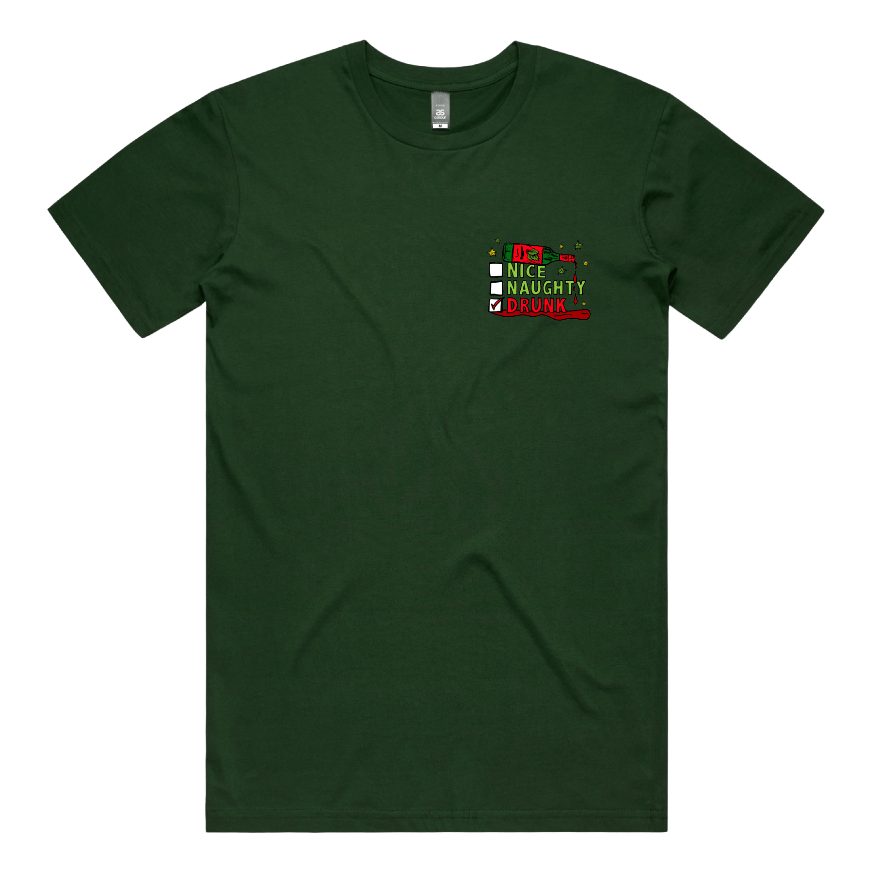 S / Green / Small Front Design Naughty Nice List ✅❌ - Men's T Shirt