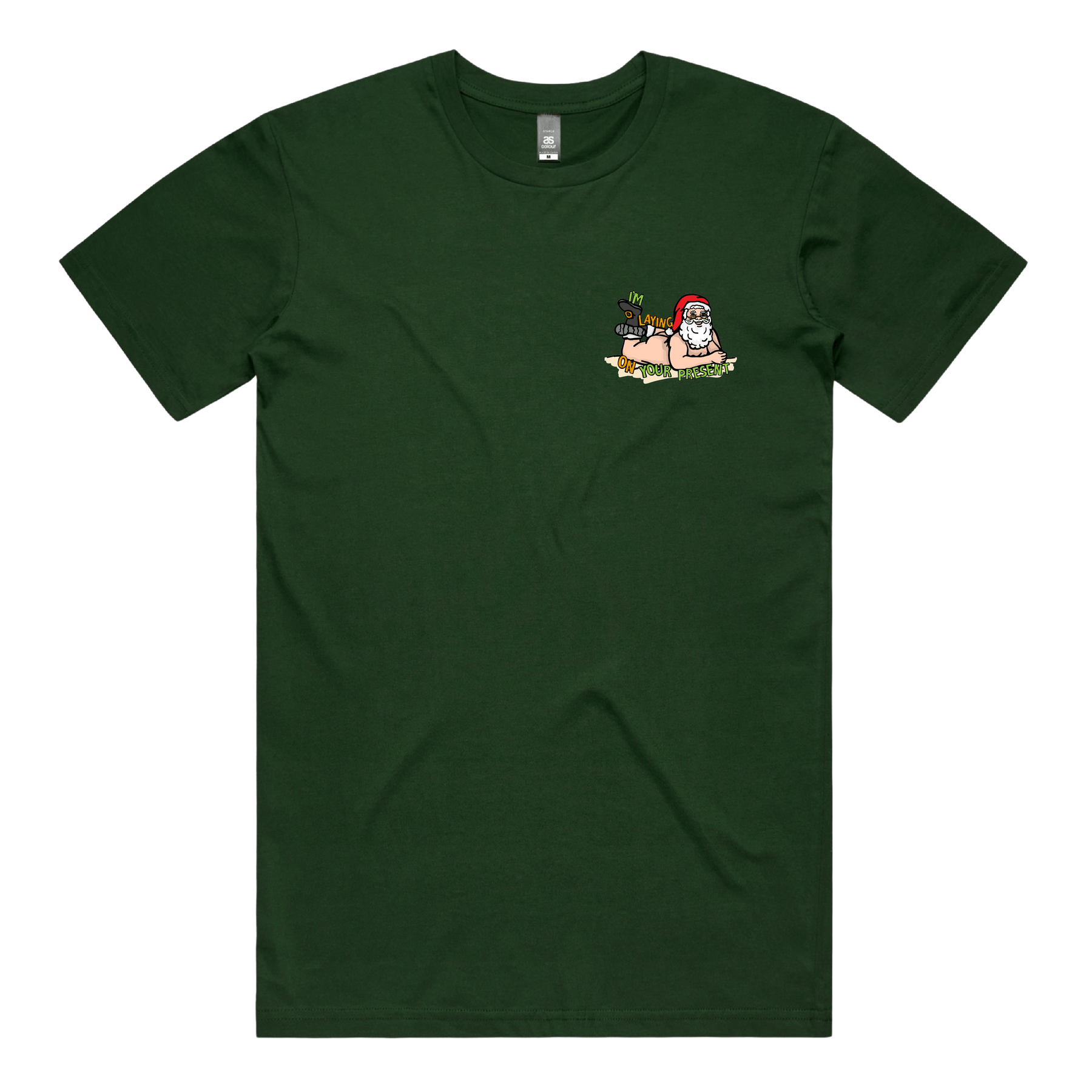S / Green / Small Front Design Santa’s Present 🎅🎄- Men's T Shirt