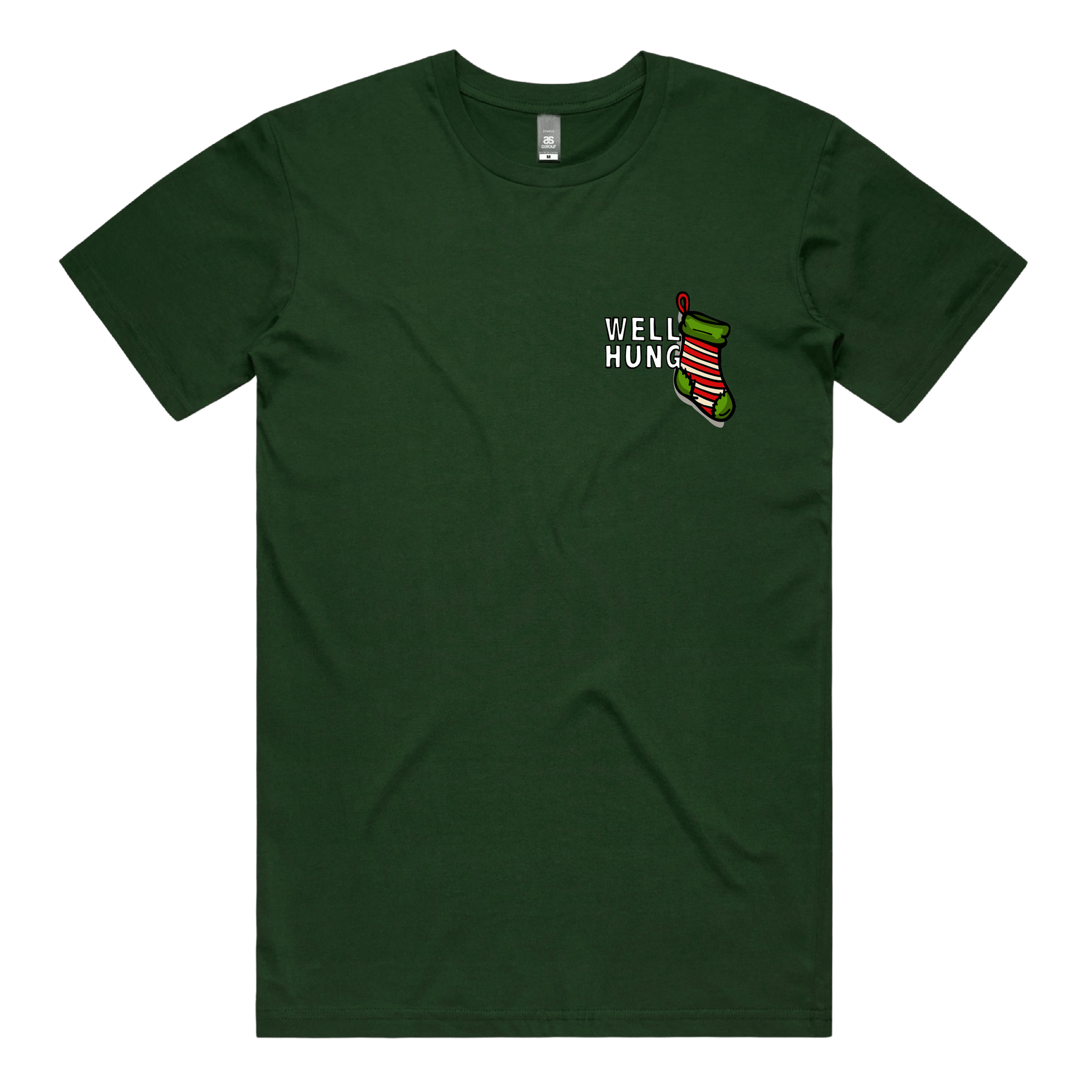 S / Green / Small Front Design Well Hung 🧦🎄- Men's T Shirt
