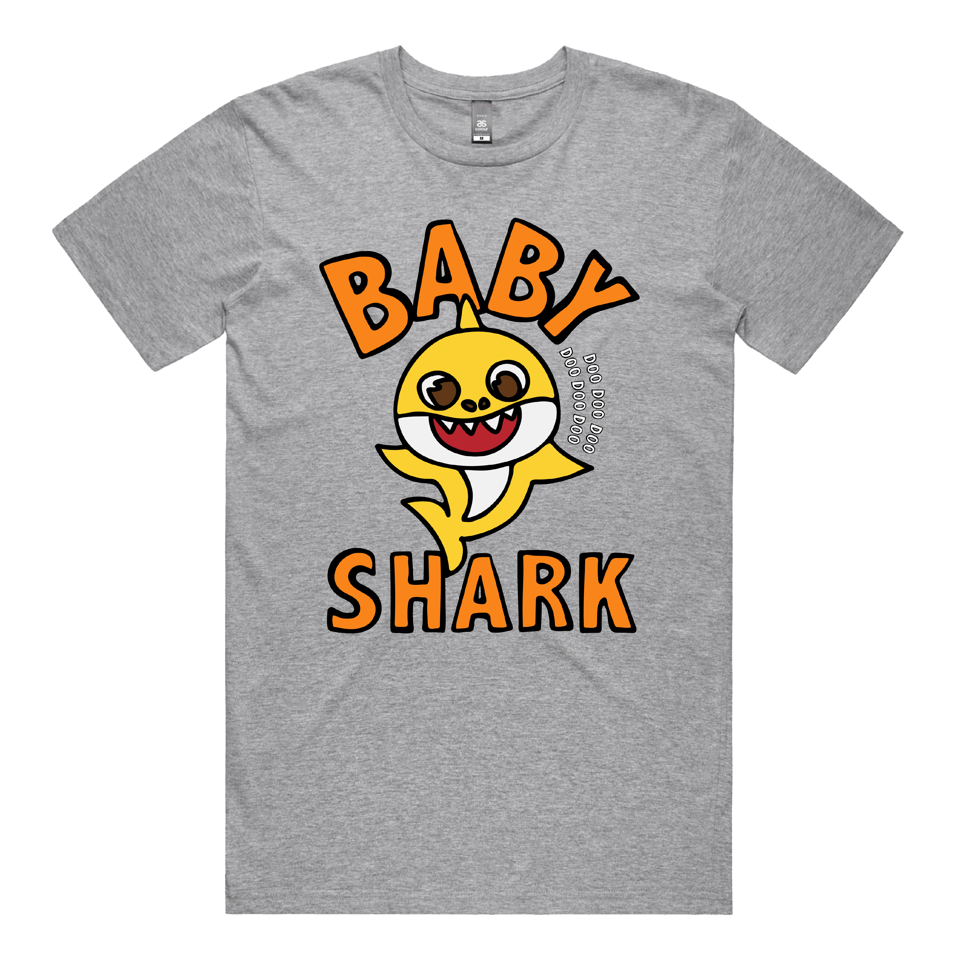S / Grey / Large Front Design Baby Shark 🦈 - Men's T Shirt