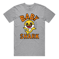 S / Grey / Large Front Design Baby Shark 🦈 - Men's T Shirt
