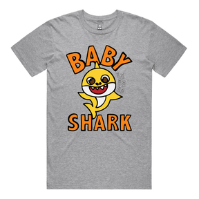 S / Grey / Large Front Design Baby Shark 🦈 - Men's T Shirt