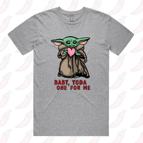 S / Grey / Large Front Design Baby Yoda Love 👽❤️ - Men's T Shirt