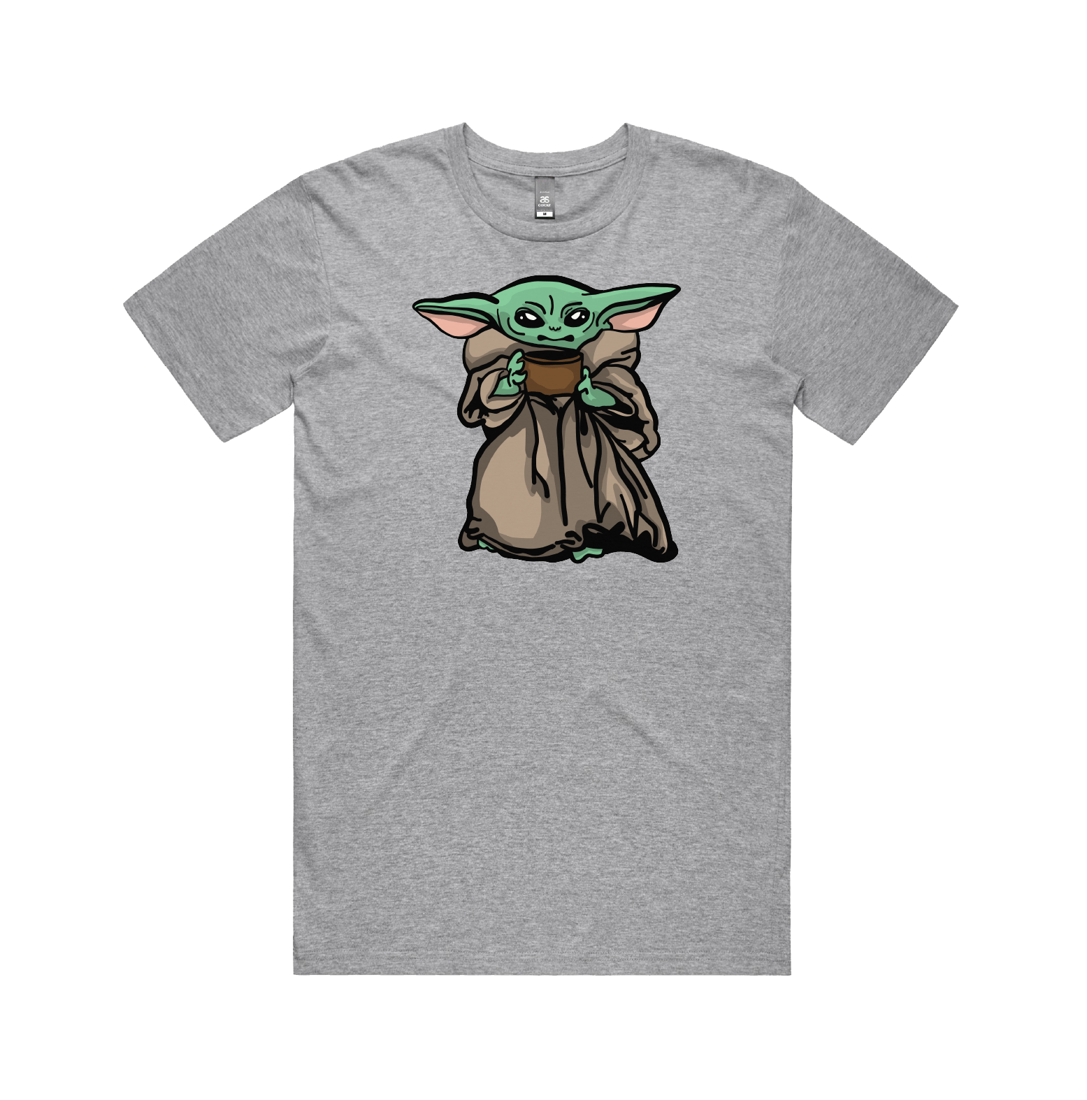 S / Grey / Large Front Design Baby Yoda 👶 - Men's T Shirt