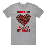 S / Grey / Large Front Design Bacon My Heart 🥓❤️- Men's T Shirt