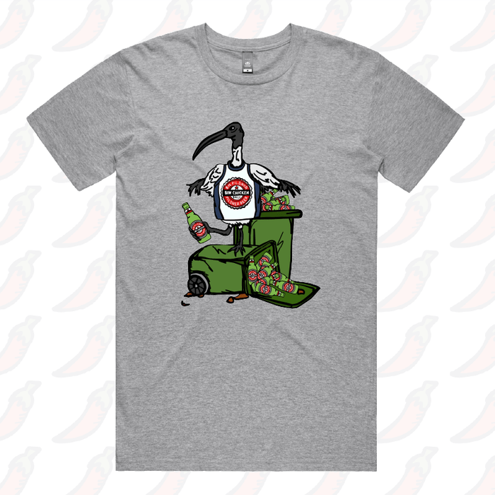 S / Grey / Large Front Design Bali Bin Chicken 🗑️ - Men's T Shirt