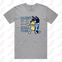 S / Grey / Large Front Design Bandit Hall Pass 🦴 - Men's T Shirt