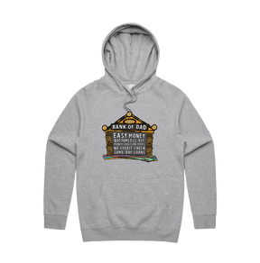 S / Grey / Large Front Design Bank of Dad 💰 - Unisex Hoodie