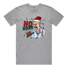 S / Grey / Large Front Design Barking Dog Man Christmas 🗣️🎄 - Men's T Shirt
