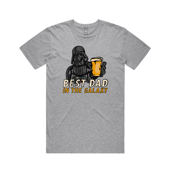 S / Grey / Large Front Design Best Dad in the Galaxy 🌌 - Men's T Shirt