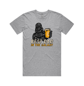 S / Grey / Large Front Design Best Dad in the Galaxy 🌌 - Men's T Shirt