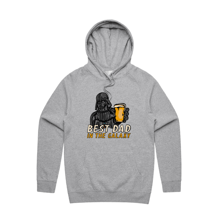 S / Grey / Large Front Design Best Dad in the Galaxy 🌌 - Unisex Hoodie