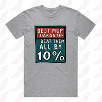 S / Grey / Large Front Design Best Mum Guarantee 🔨 - Men's T Shirt