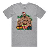 S / Grey / Large Front Design Big Barry Christmas 🍆🎄 - Men's T Shirt
