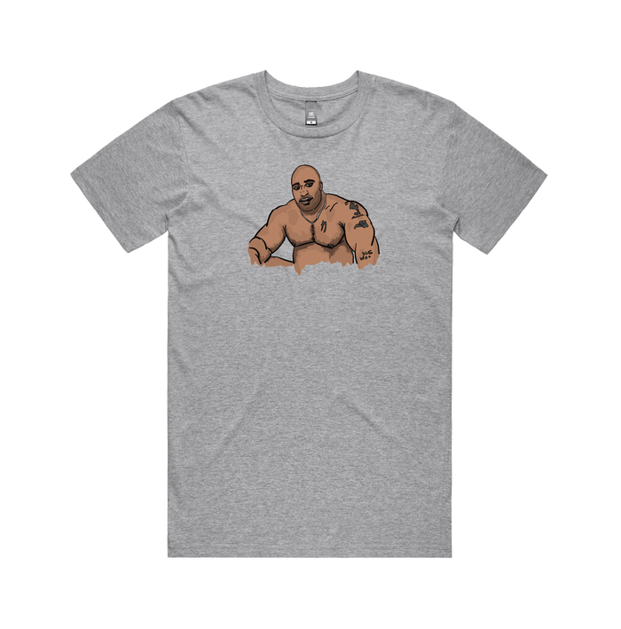 S / Grey / Large Front Design Big Barry 🍆 - Men's T Shirt