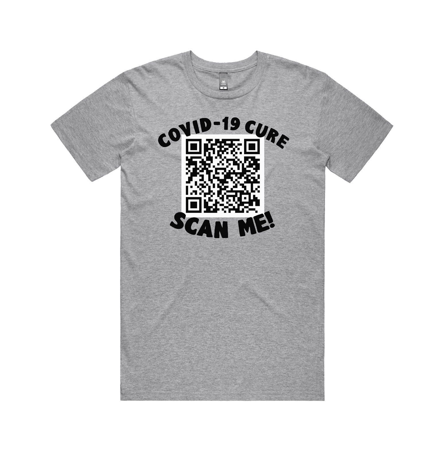 S / Grey / Large Front Design Big Barry UNCENSORED QR Prank 🍆 - Men's T Shirt