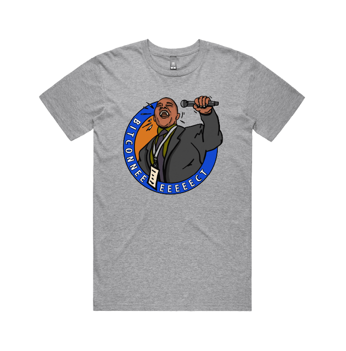S / Grey / Large Front Design Bitconnect 🎤 - Men's T Shirt