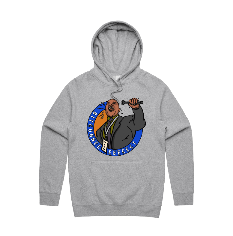 S / Grey / Large Front Design Bitconnect 🎤 - Unisex Hoodie