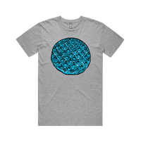 S / Grey / Large Front Design Blue Waffle 🧇🤮 - Men's T Shirt