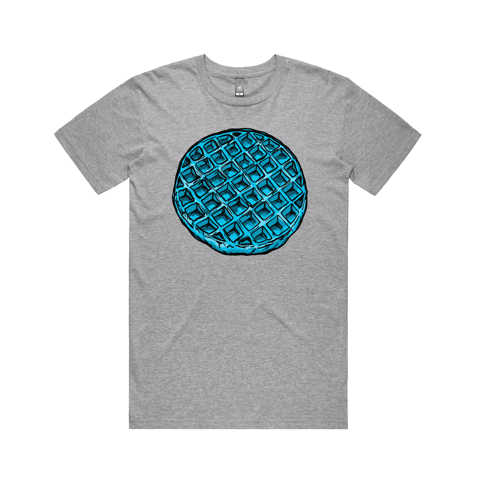 S / Grey / Large Front Design Blue Waffle 🧇🤮 - Men's T Shirt