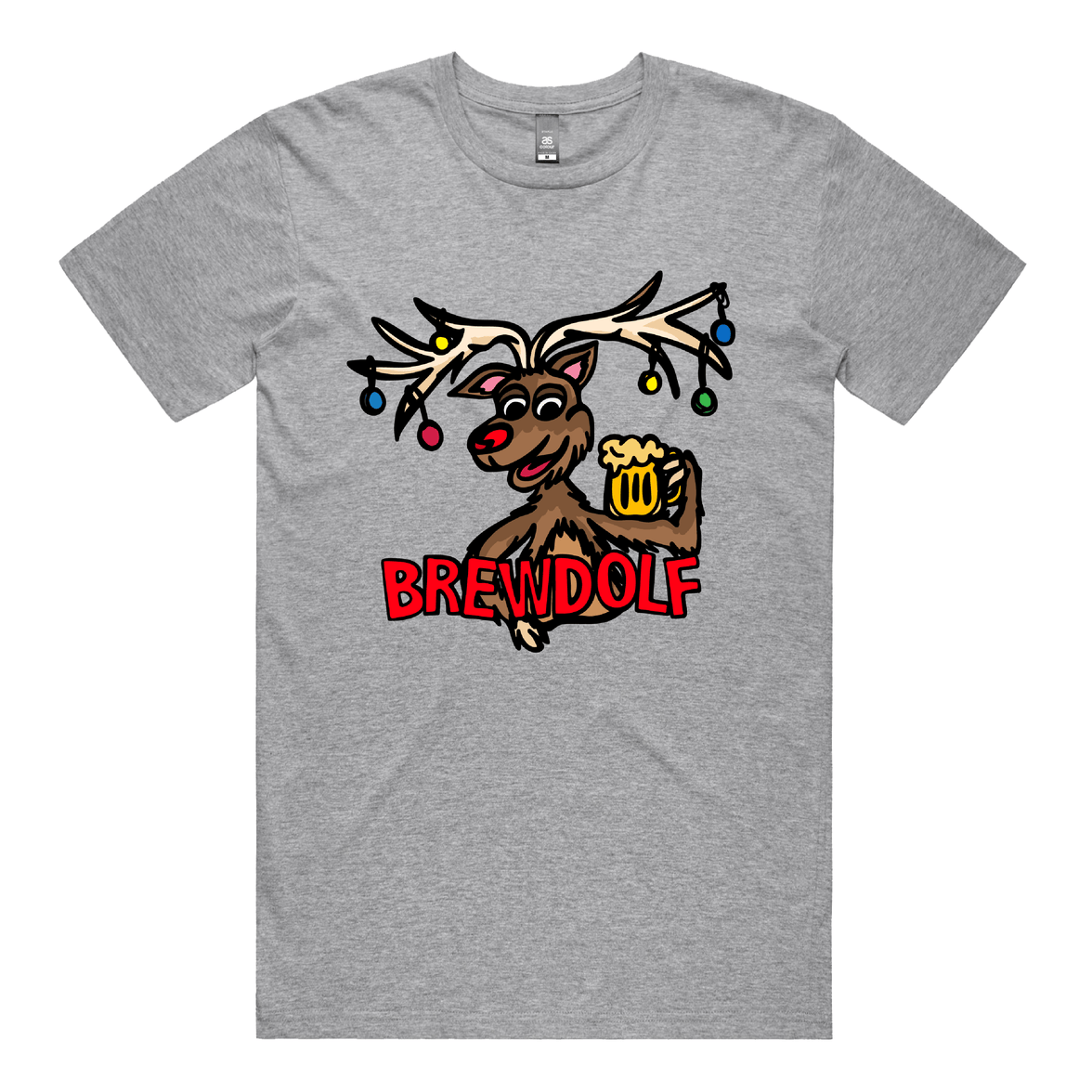 S / Grey / Large Front Design Brewdolf 🦌 – Men's T Shirt