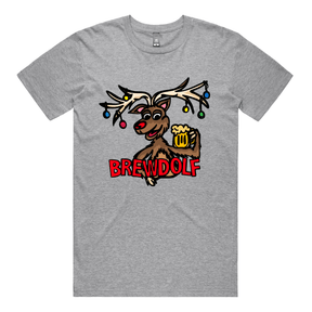 S / Grey / Large Front Design Brewdolf 🦌 – Men's T Shirt