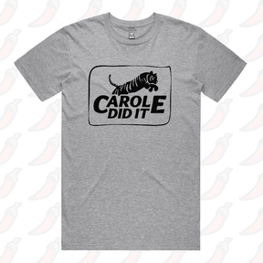 S / Grey / Large Front Design Carole Did It 🥩 - Men's T Shirt