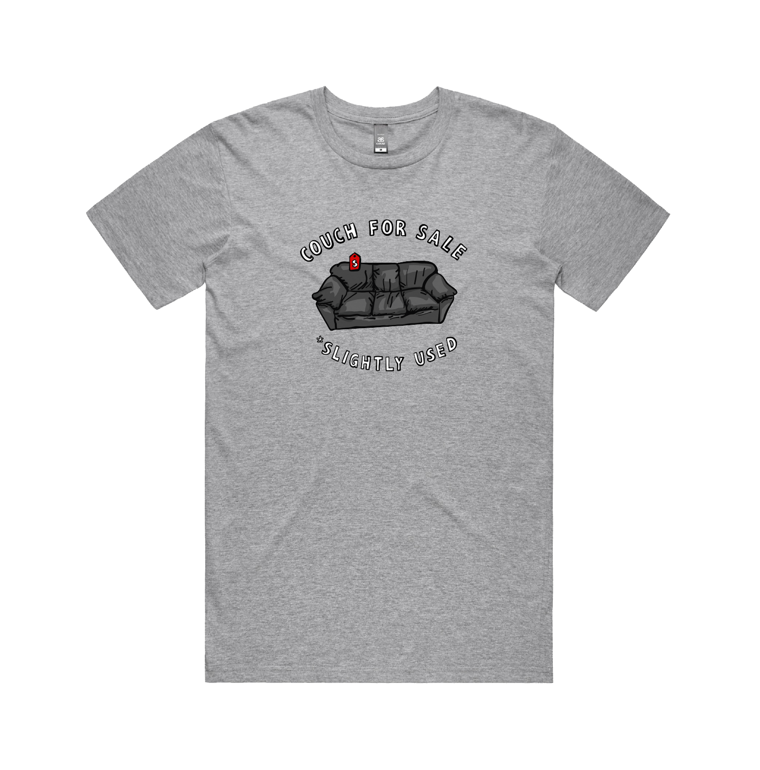 S / Grey / Large Front Design Casting Couch 📹 - Men's T Shirt