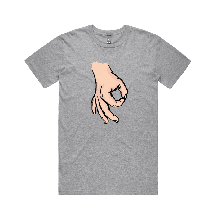 S / Grey / Large Front Design Circle Game 👊 - Men's T Shirt