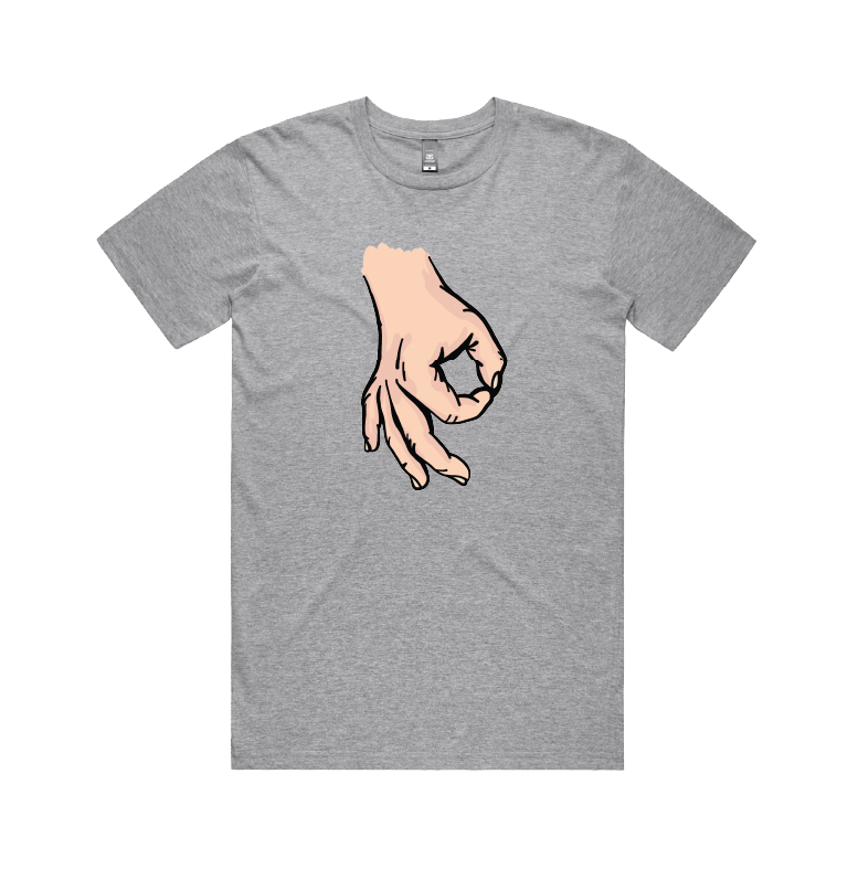 S / Grey / Large Front Design Circle Game 👊 - Men's T Shirt