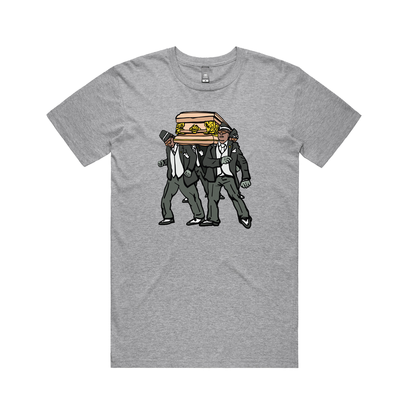 S / Grey / Large Front Design Coffin Dance ⚰️ - Men's T Shirt