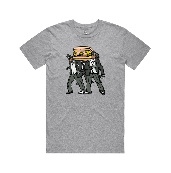 S / Grey / Large Front Design Coffin Dance ⚰️ - Men's T Shirt