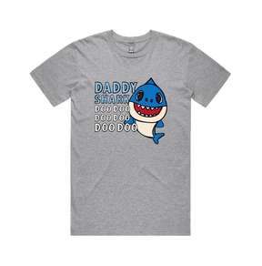 S / Grey / Large Front Design Daddy Shark 🦈 - Men's T Shirt