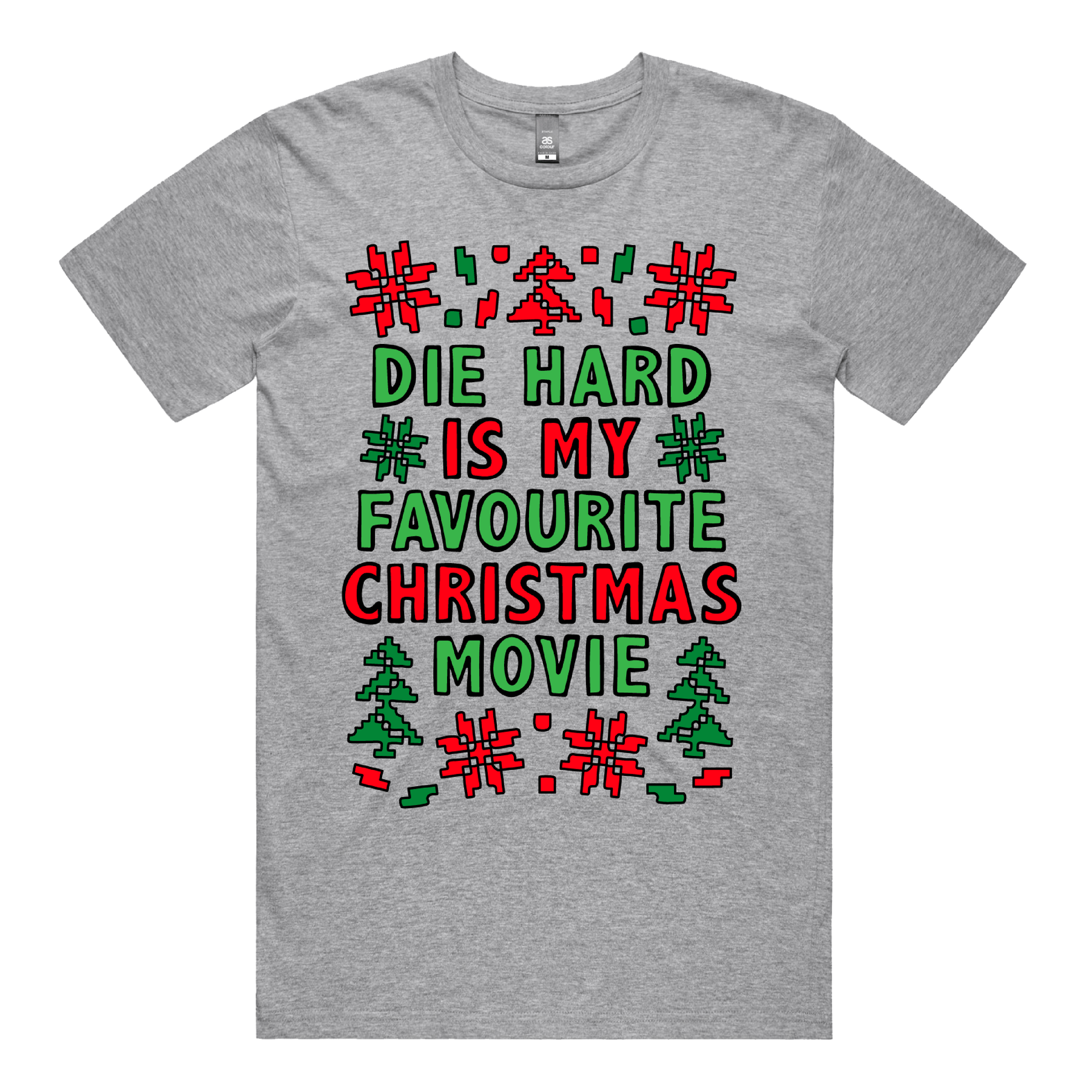 S / Grey / Large Front Design Die Hard Christmas 💥🎄 – Men's T Shirt