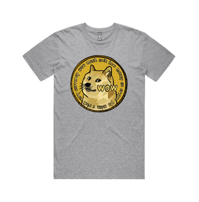 S / Grey / Large Front Design Dogecoin 🚀 - Men's T Shirt