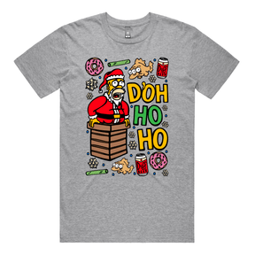 S / Grey / Large Front Design Doh Ho Ho 🎅🍩 – Men's T Shirt
