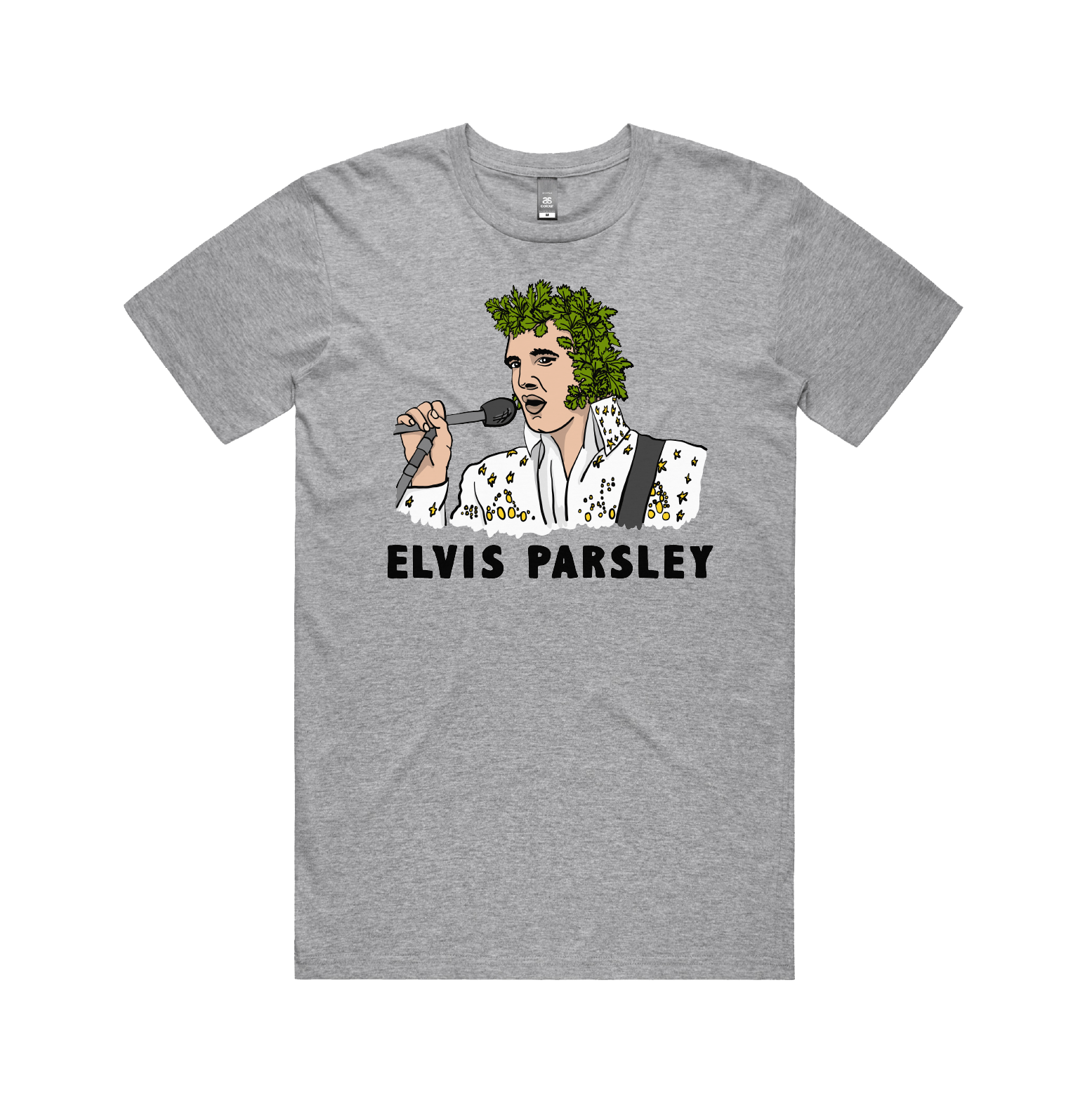 S / Grey / Large Front Design Elvis Parsley 🌿 - Men's T Shirt