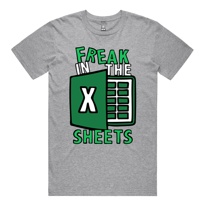S / Grey / Large Front Design Freak in the Sheets 📈🛌- Men's T Shirt