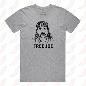 S / Grey / Large Front Design Free Joe 🚔 - Men's T Shirt