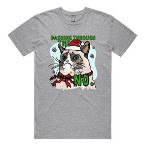 S / Grey / Large Front Design Grumpy Cat Christmas 😾🎄 - Men's T Shirt