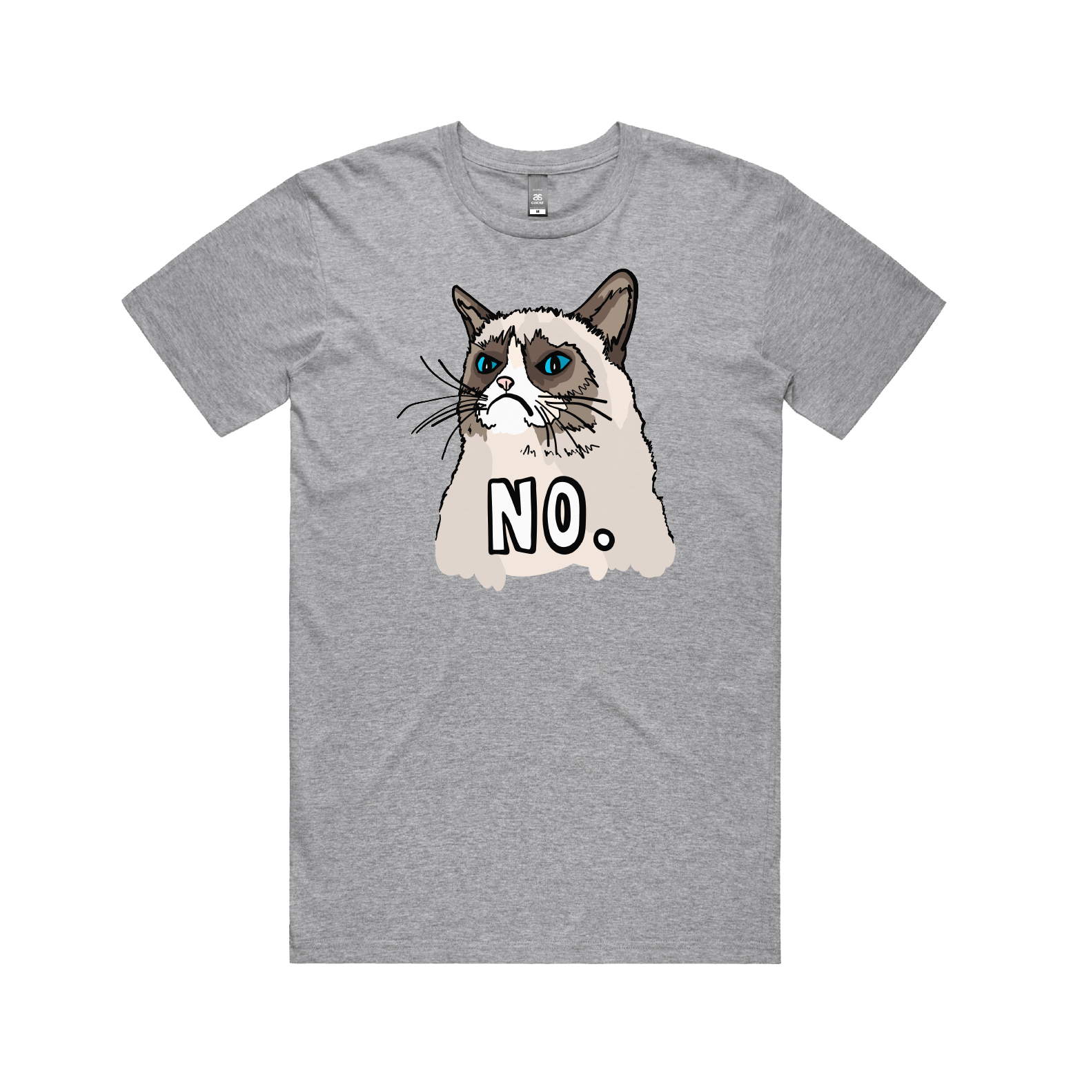 S / Grey / Large Front Design Grumpy Cat! 😾 - Men's T Shirt