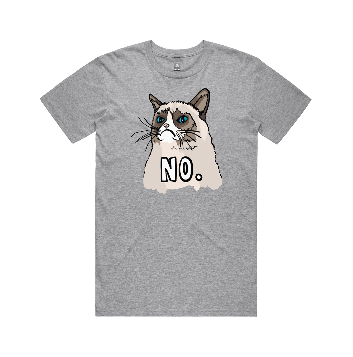 S / Grey / Large Front Design Grumpy Cat! 😾 - Men's T Shirt