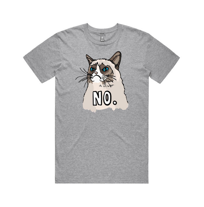 S / Grey / Large Front Design Grumpy Cat! 😾 - Men's T Shirt