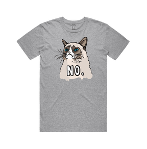 S / Grey / Large Front Design Grumpy Cat! 😾 - Men's T Shirt