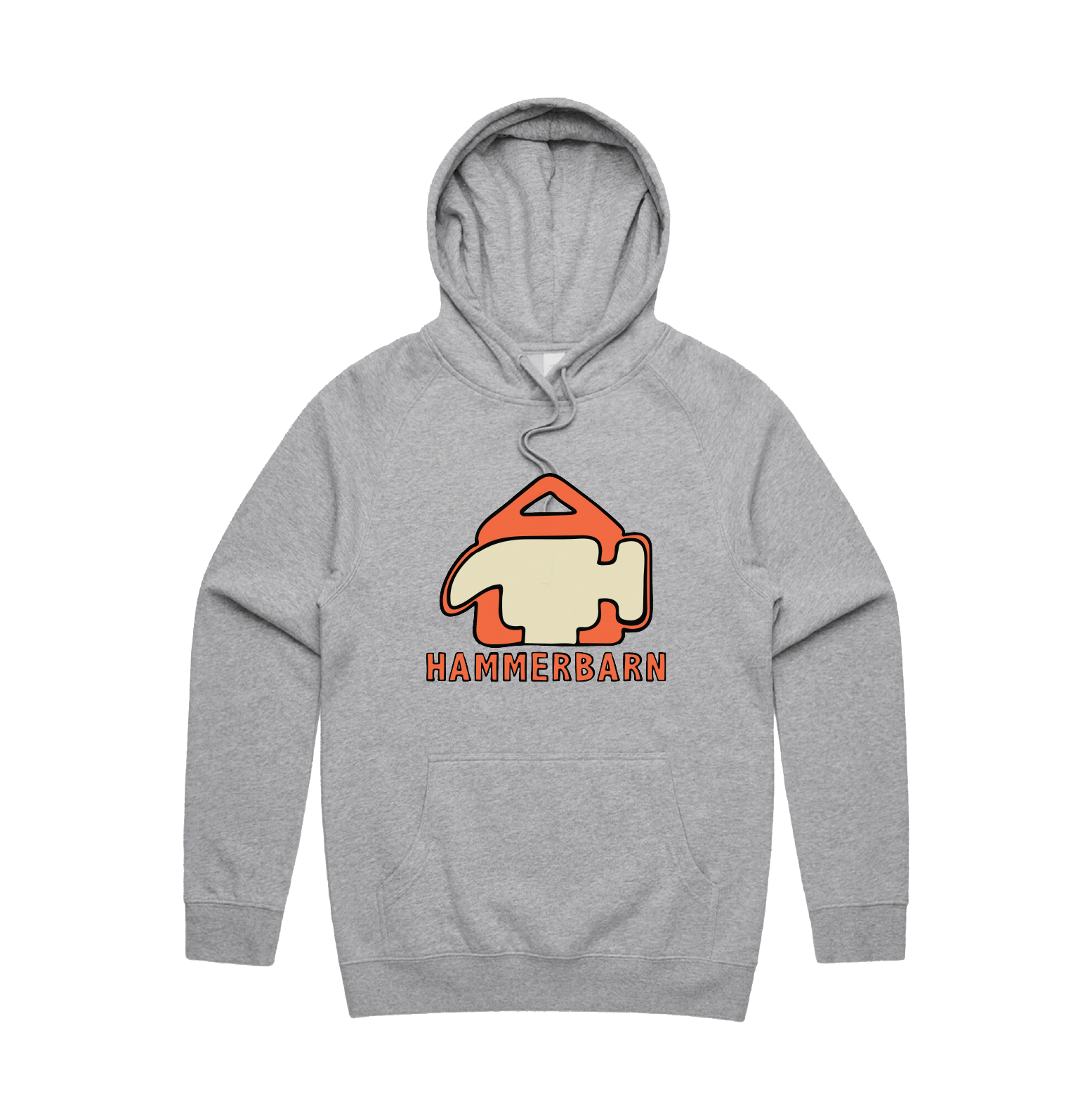 S / Grey / Large Front Design Hammerbarn 🔨 - Unisex Hoodie