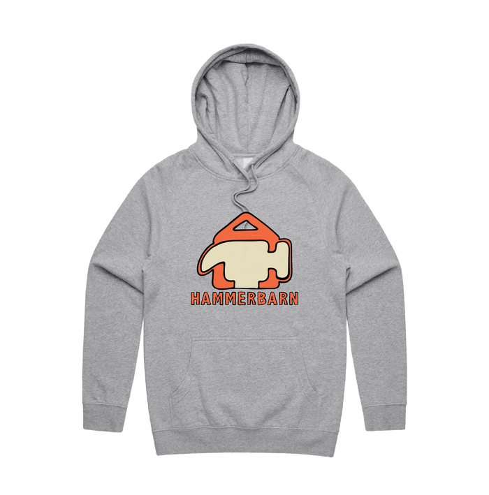 S / Grey / Large Front Design Hammerbarn 🔨 - Unisex Hoodie