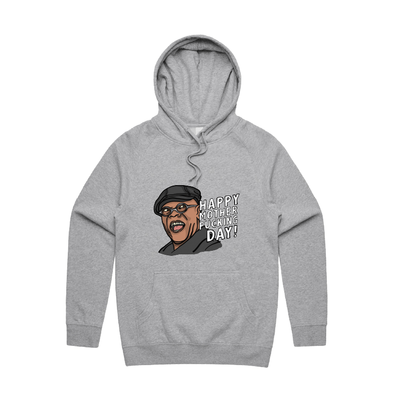 S / Grey / Large Front Design Happy Mother-F**king Day 💐 - Unisex Hoodie