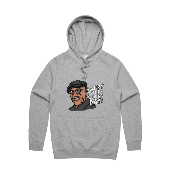 S / Grey / Large Front Design Happy Mother-F**king Day 💐 - Unisex Hoodie